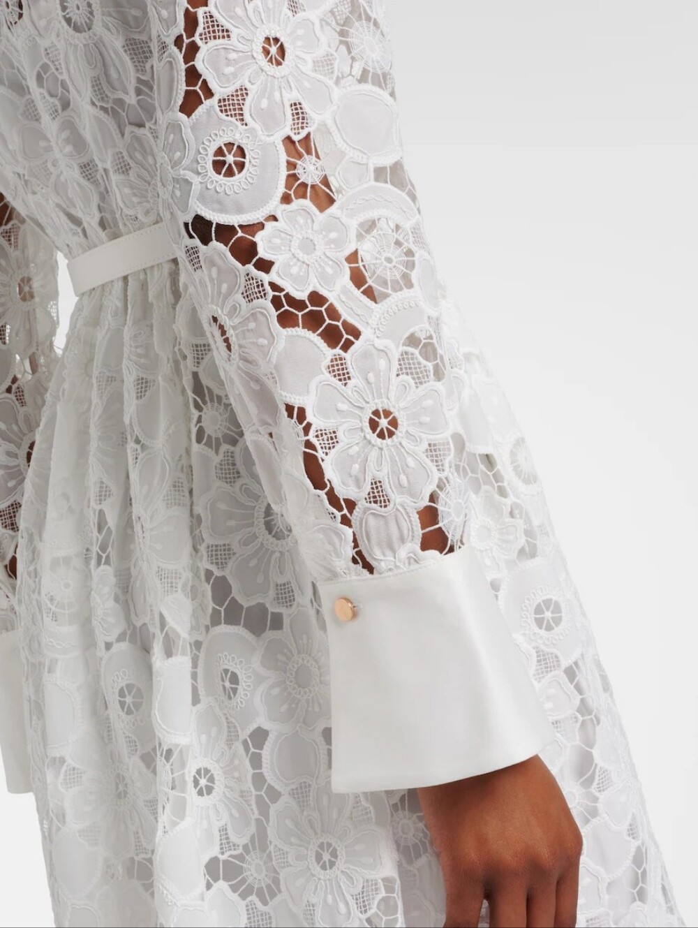 Self-Portrait Belted guipure lace shirt dress - Picture 3 of 7